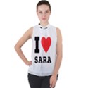 I love sara Mock Neck Chiffon Sleeveless Top View1