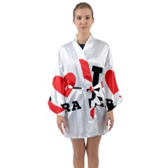 I Love Sara Long Sleeve Satin Kimono by ilovewhateva