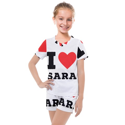 I Love Sara Kids  Mesh Tee And Shorts Set by ilovewhateva