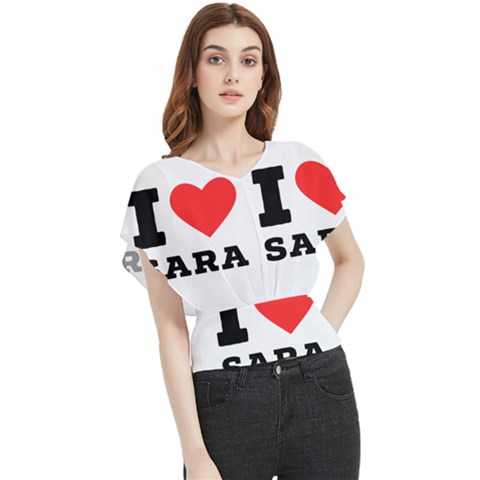 I Love Sara Butterfly Chiffon Blouse by ilovewhateva