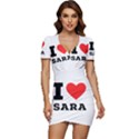 I love sara Low Cut Cap Sleeve Mini Dress View1