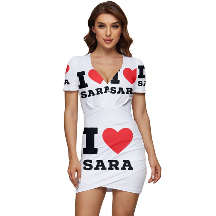 I love sara Low Cut Cap Sleeve Mini Dress