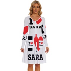 I Love Sara Long Sleeve Dress With Pocket by ilovewhateva