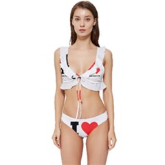 I Love Kathryn Low Cut Ruffle Edge Bikini Set