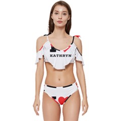 I Love Kathryn Ruffle Edge Tie Up Bikini Set	