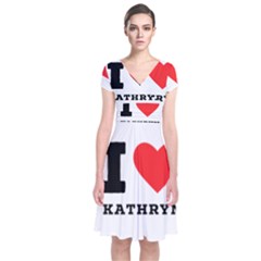 I Love Kathryn Short Sleeve Front Wrap Dress by ilovewhateva