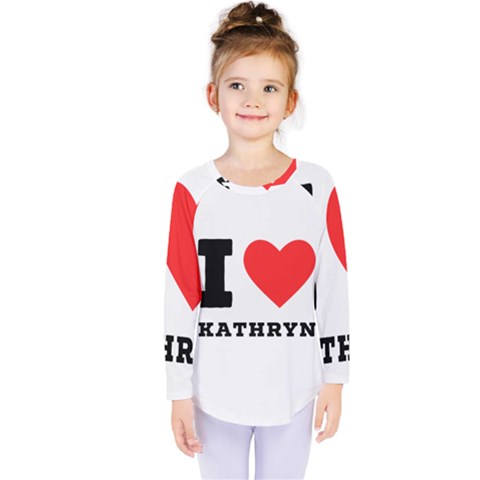 I Love Kathryn Kids  Long Sleeve Tee by ilovewhateva