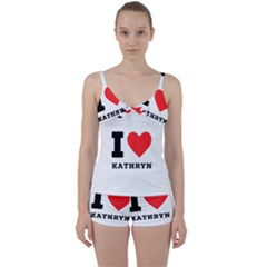 I Love Kathryn Tie Front Two Piece Tankini by ilovewhateva