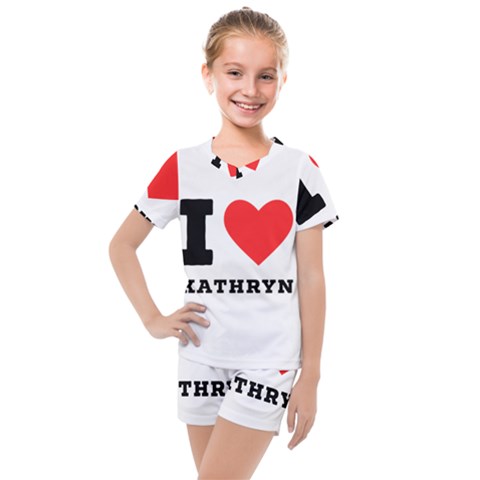 I Love Kathryn Kids  Mesh Tee And Shorts Set by ilovewhateva