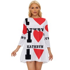 I Love Kathryn Long Sleeve Babydoll Dress by ilovewhateva