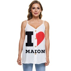 I Love Madison  Casual Spaghetti Strap Chiffon Top by ilovewhateva