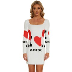 I Love Madison  Long Sleeve Square Neck Bodycon Velvet Dress by ilovewhateva