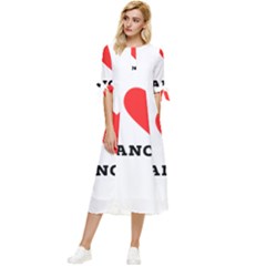 I Love Frances  Bow Sleeve Chiffon Midi Dress by ilovewhateva