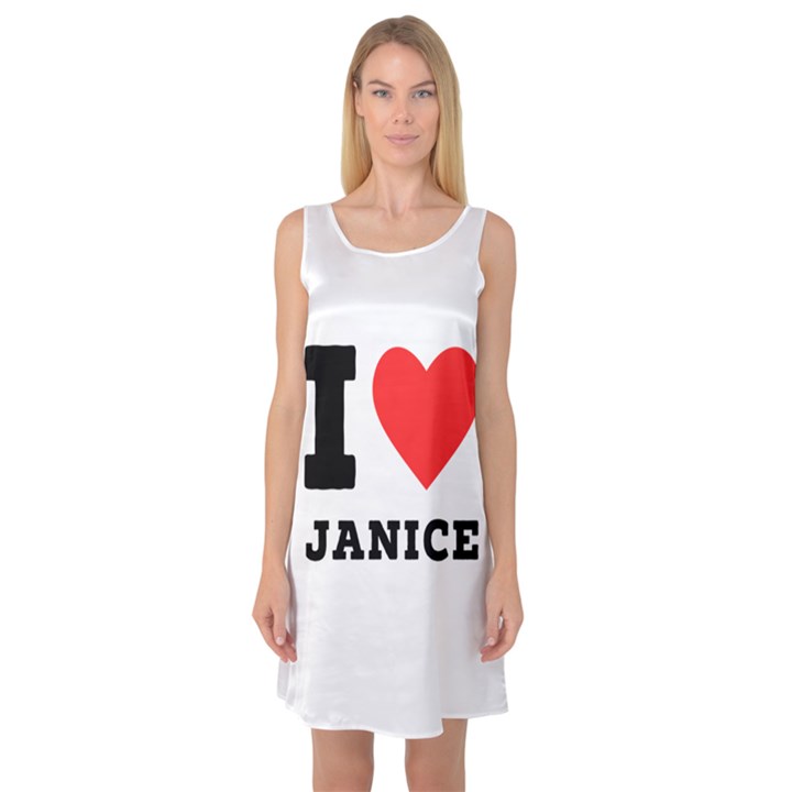 I love janice Sleeveless Satin Nightdress