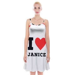 I Love Janice Spaghetti Strap Velvet Dress