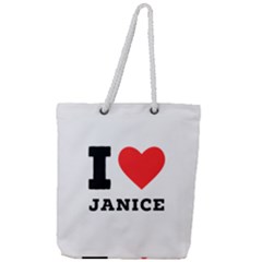 I Love Janice Full Print Rope Handle Tote (large) by ilovewhateva