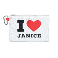 I Love Janice Canvas Cosmetic Bag (medium) by ilovewhateva