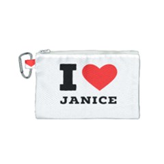 I Love Janice Canvas Cosmetic Bag (small) by ilovewhateva