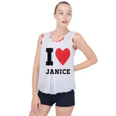 I Love Janice Bubble Hem Chiffon Tank Top by ilovewhateva