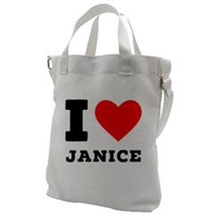 I Love Janice Canvas Messenger Bag by ilovewhateva