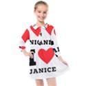 I love janice Kids  Quarter Sleeve Shirt Dress View1