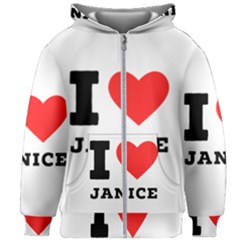 I Love Janice Kids  Zipper Hoodie Without Drawstring