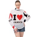 I love janice High Neck Long Sleeve Chiffon Top View1