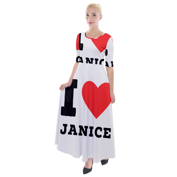 I love janice Half Sleeves Maxi Dress