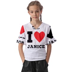 I Love Janice Kids  V-neck Horn Sleeve Blouse by ilovewhateva