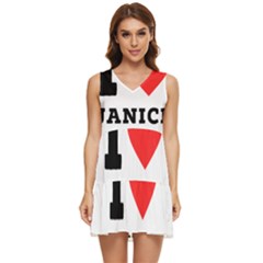 I Love Janice Tiered Sleeveless Mini Dress by ilovewhateva