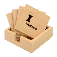 I Love Janice Bamboo Coaster Set by ilovewhateva