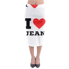 I Love Jean Midi Pencil Skirt by ilovewhateva