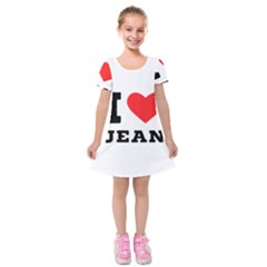 I Love Jean Kids  Short Sleeve Velvet Dress