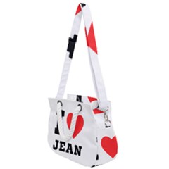 I Love Jean Rope Handles Shoulder Strap Bag by ilovewhateva