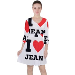 I Love Jean Quarter Sleeve Ruffle Waist Dress by ilovewhateva