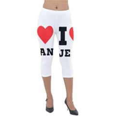 I Love Jean Lightweight Velour Capri Leggings  by ilovewhateva