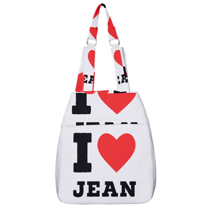 I love jean Center Zip Backpack