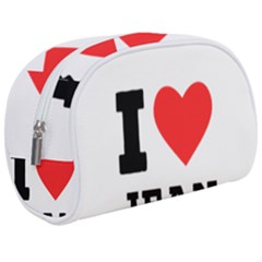 I Love Jean Make Up Case (medium) by ilovewhateva