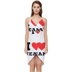 I Love Jean Wrap Frill Dress by ilovewhateva