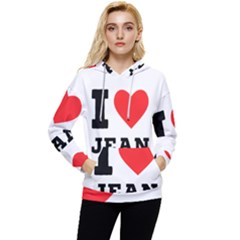 I Love Jean Women s Lightweight Drawstring Hoodie by ilovewhateva