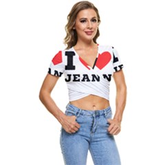 I Love Jean Short Sleeve Foldover Tee by ilovewhateva