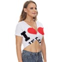 I love jean Twist Front Crop Top View3