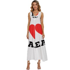 I Love Jean V-neck Sleeveless Loose Fit Overalls by ilovewhateva