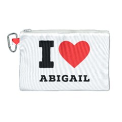 I Love Abigail  Canvas Cosmetic Bag (large) by ilovewhateva