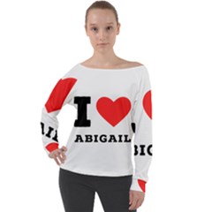 I Love Abigail  Off Shoulder Long Sleeve Velour Top by ilovewhateva