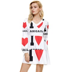 I Love Abigail  Tiered Long Sleeve Mini Dress by ilovewhateva