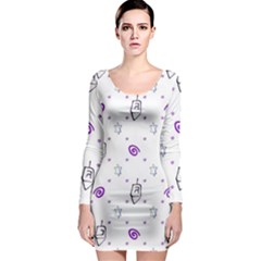 Background Hexagram Spiral Long Sleeve Bodycon Dress by Semog4