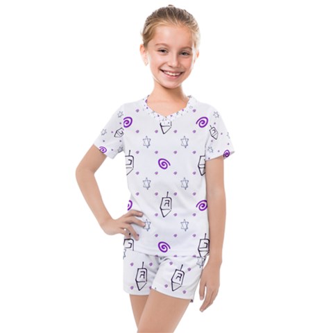 Background Hexagram Spiral Kids  Mesh Tee And Shorts Set by Semog4