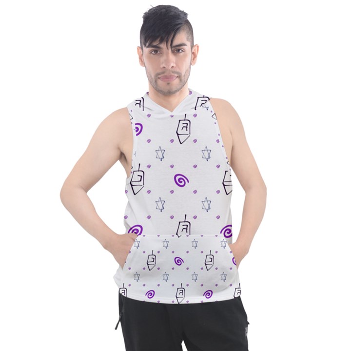 Background Hexagram Spiral Men s Sleeveless Hoodie