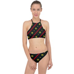 Background Pattern Texture Design Racer Front Bikini Set